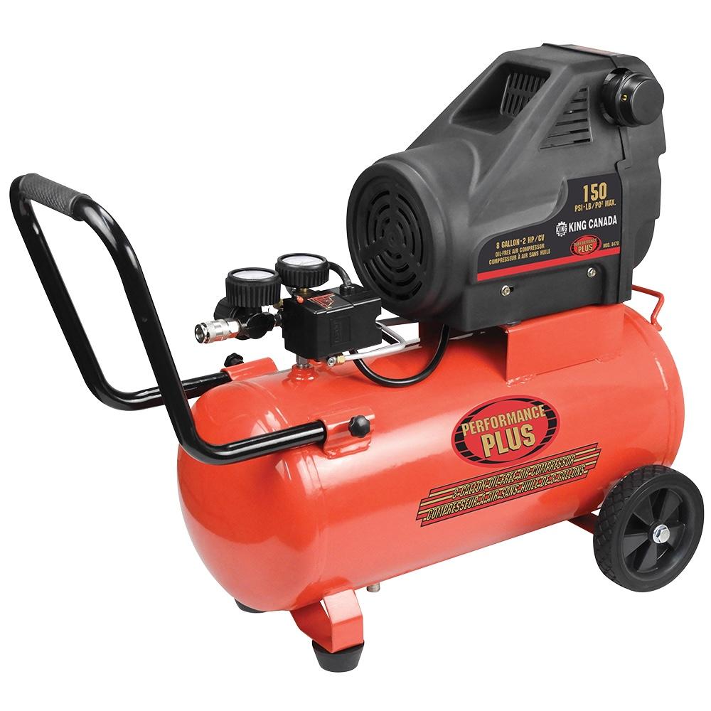 8 Gallon oil-free horizontal air compressor<span class=' ItemWarning' style='display:block;'>Item is usually in stock, but we&#39;ll be in touch if there&#39;s a problem<br /></span>