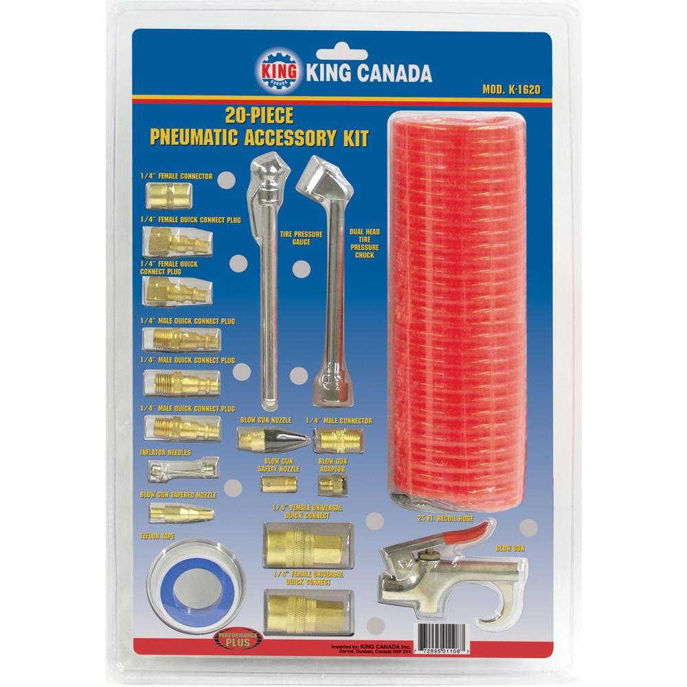 20 pc. Pneumatic accessory kit<span class=' ItemWarning' style='display:block;'>Item is usually in stock, but we&#39;ll be in touch if there&#39;s a problem<br /></span>