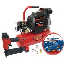 King Canada 8449C/8200NH25 - 2 Gallon "hotdog" air compressor combo kit