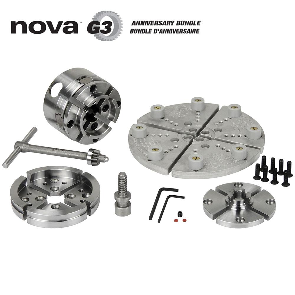 Mandrin nova G3 bundle d&#39;anniversaire pour tour à bois<span class=' ItemWarning' style='display:block;'>Item is usually in stock, but we&#39;ll be in touch if there&#39;s a problem<br /></span>