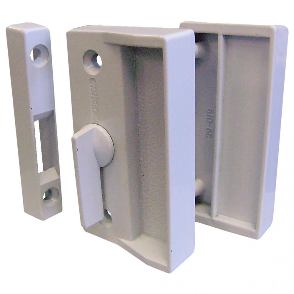 Screen Door Latch Set White<span class=' ItemWarning' style='display:block;'>Item is usually in stock, but we&#39;ll be in touch if there&#39;s a problem<br /></span>