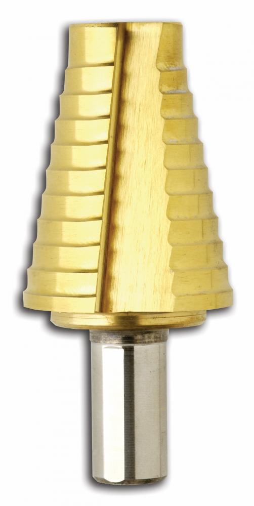 13/16&#34; to 1-3/8&#34; Titanium-Coated Step Drill Bit<span class='Notice ItemWarning' style='display:block;'>Item has been discontinued<br /></span>