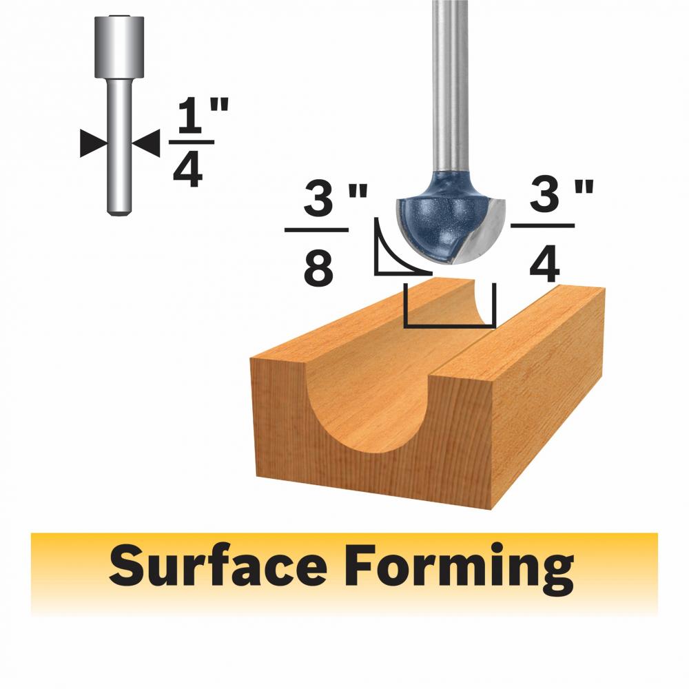 3/8 In. Core Box Router Bit<span class=' ItemWarning' style='display:block;'>Item is usually in stock, but we&#39;ll be in touch if there&#39;s a problem<br /></span>