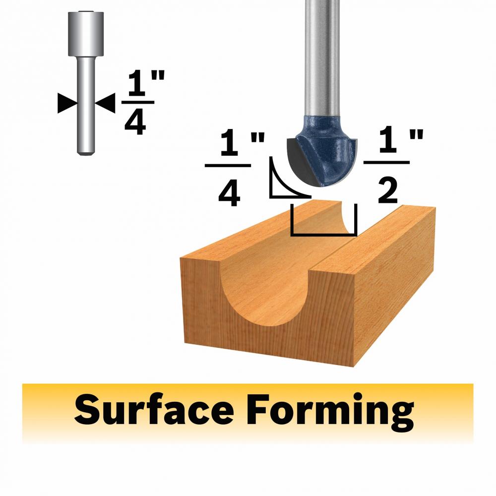 1/4 In. Core Box Router Bit<span class=' ItemWarning' style='display:block;'>Item is usually in stock, but we&#39;ll be in touch if there&#39;s a problem<br /></span>