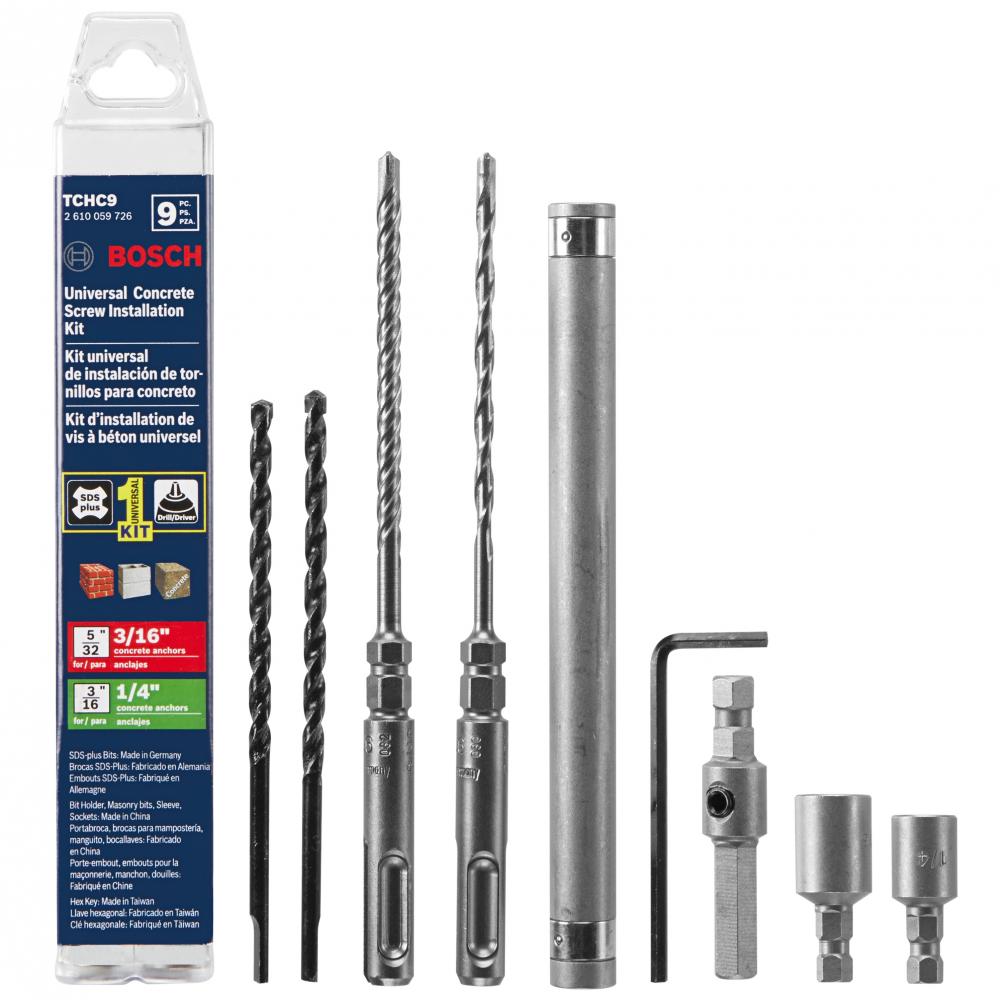 9 pc. Universal Concrete Screw Kit<span class=' ItemWarning' style='display:block;'>Item is usually in stock, but we&#39;ll be in touch if there&#39;s a problem<br /></span>