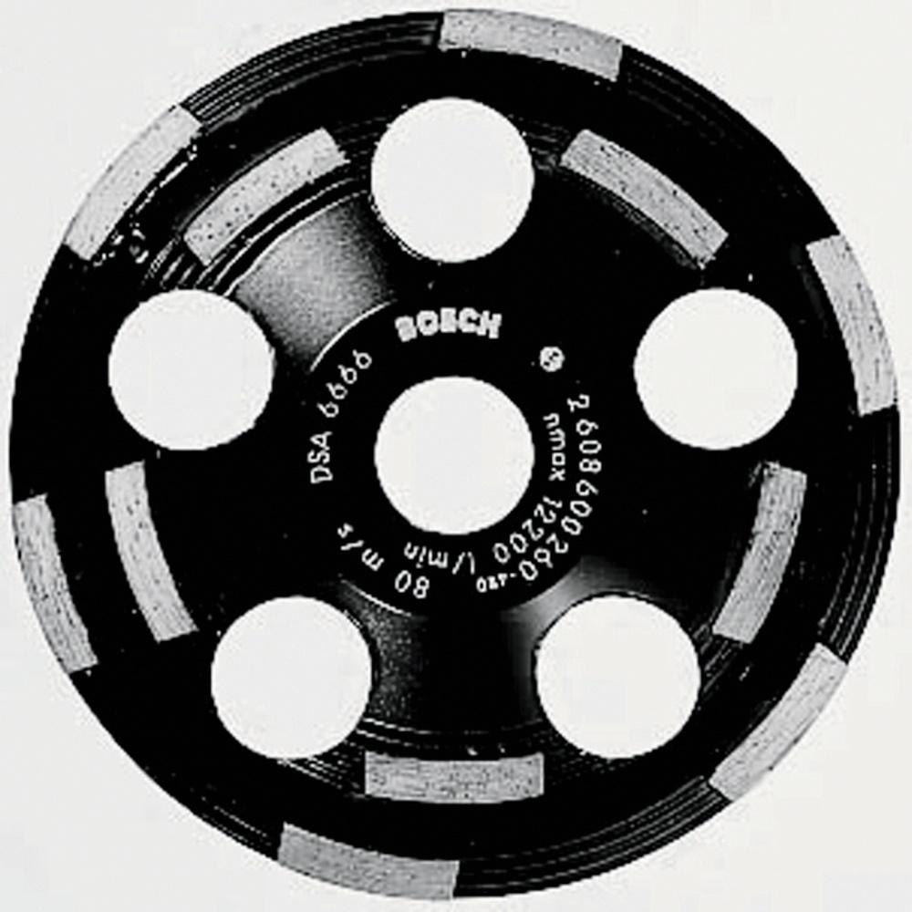 5&#34; Double Row Segmented Diamond Cup Wheel for Abrasive Materials<span class='Notice ItemWarning' style='display:block;'>Item has been discontinued<br /></span>