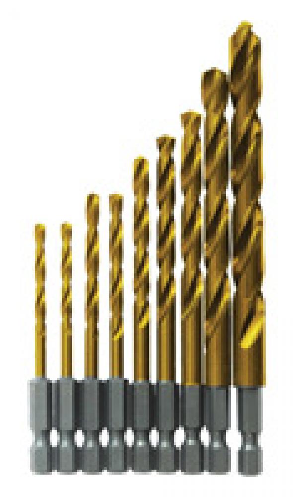 9 Pc. Titanium-Coated Drill Bit Set<span class=' ItemWarning' style='display:block;'>Item is usually in stock, but we&#39;ll be in touch if there&#39;s a problem<br /></span>