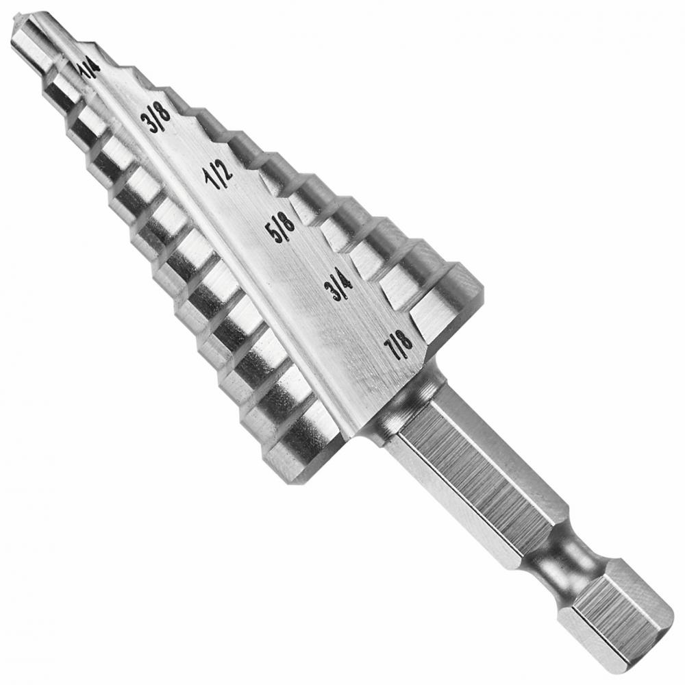 3/16 In. to 7/8 In. Step Drill Bit<span class=' ItemWarning' style='display:block;'>Item is usually in stock, but we&#39;ll be in touch if there&#39;s a problem<br /></span>