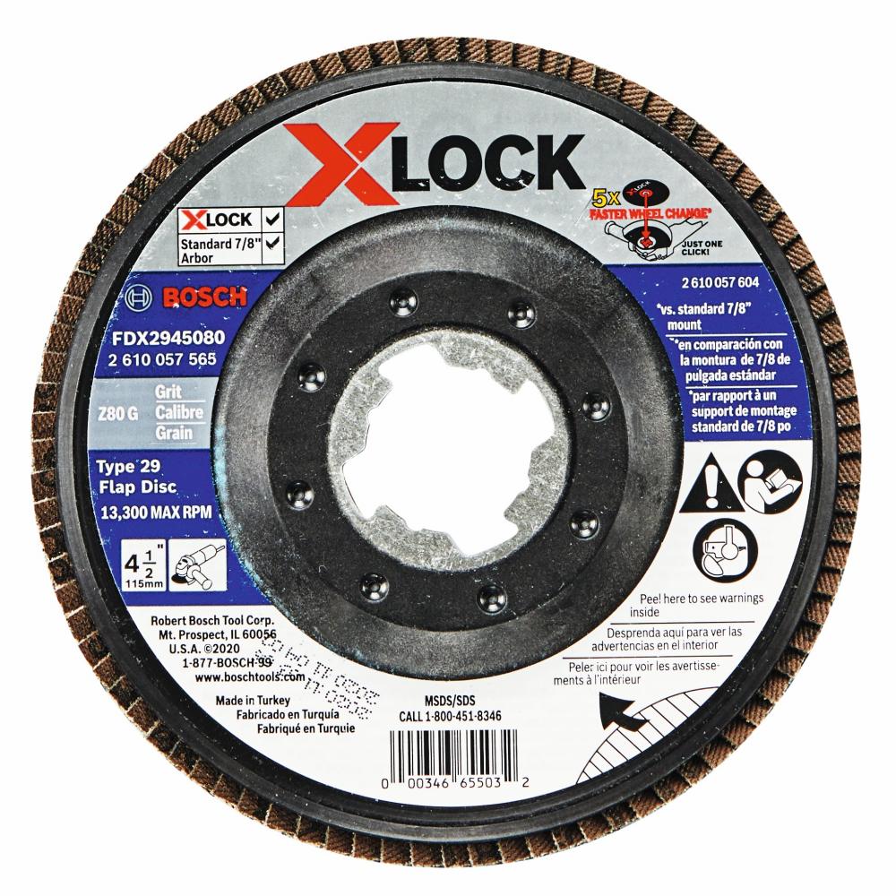 4-1/2 In. X-LOCK 80 Grit Flap Disc<span class=' ItemWarning' style='display:block;'>Item is usually in stock, but we&#39;ll be in touch if there&#39;s a problem<br /></span>