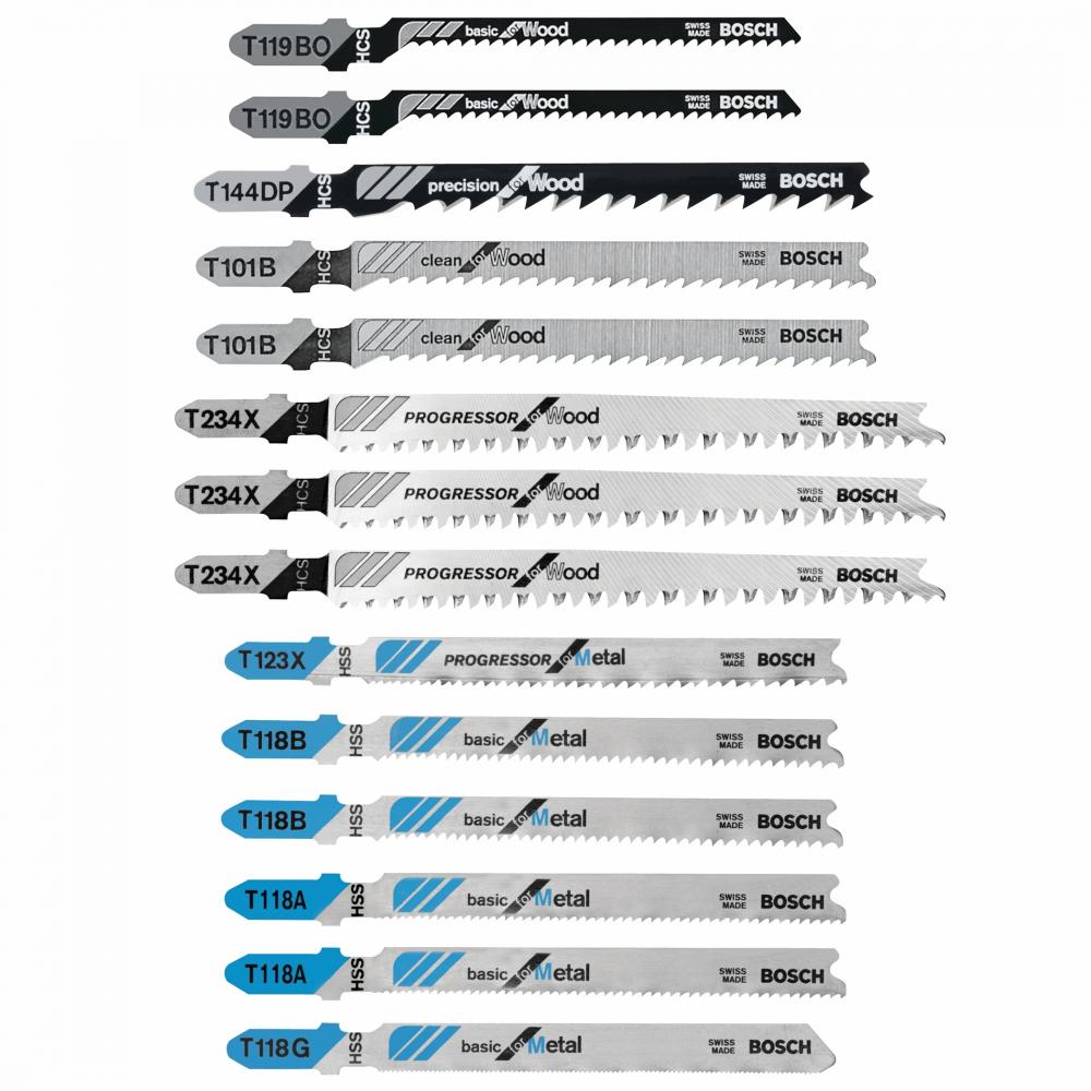 14 pc. T-Shank Wood and Metal Cutting Jig Saw Blade Set<span class='Notice ItemWarning' style='display:block;'>Item has been discontinued<br /></span>