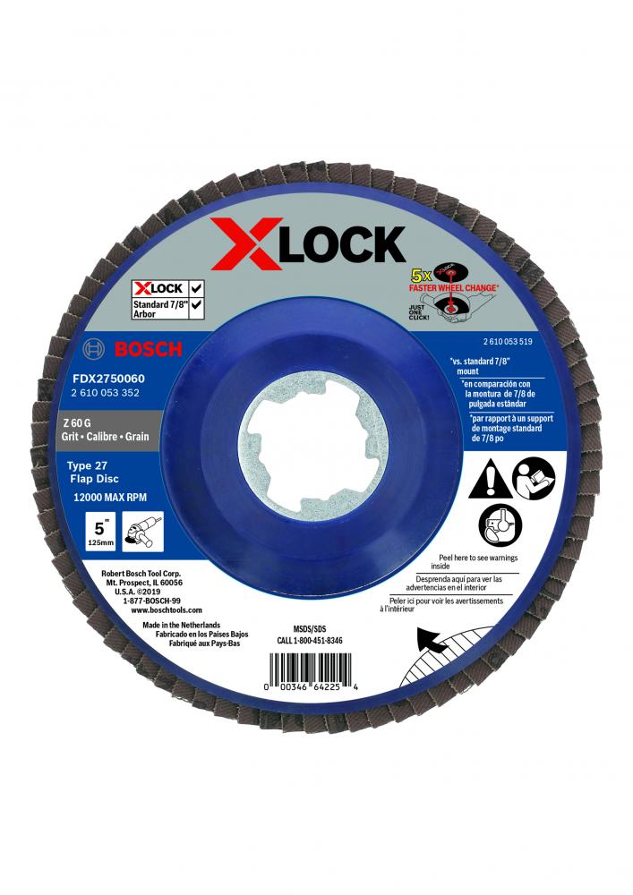 5 In. X-LOCK 60 Grit Flap Disc<span class=' ItemWarning' style='display:block;'>Item is usually in stock, but we&#39;ll be in touch if there&#39;s a problem<br /></span>