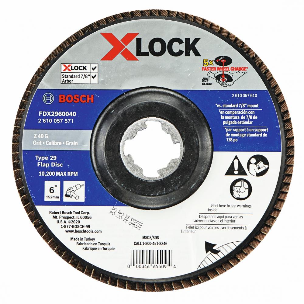 6 In. X-LOCK 40 Grit Flap Disc<span class=' ItemWarning' style='display:block;'>Item is usually in stock, but we&#39;ll be in touch if there&#39;s a problem<br /></span>