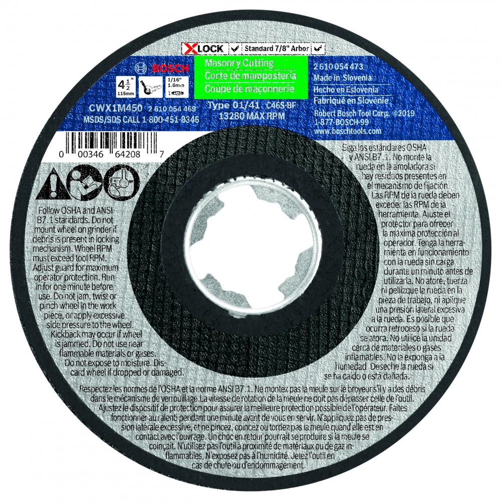 4-1/2 In. X-LOCK Abrasive Wheel<span class=' ItemWarning' style='display:block;'>Item is usually in stock, but we&#39;ll be in touch if there&#39;s a problem<br /></span>