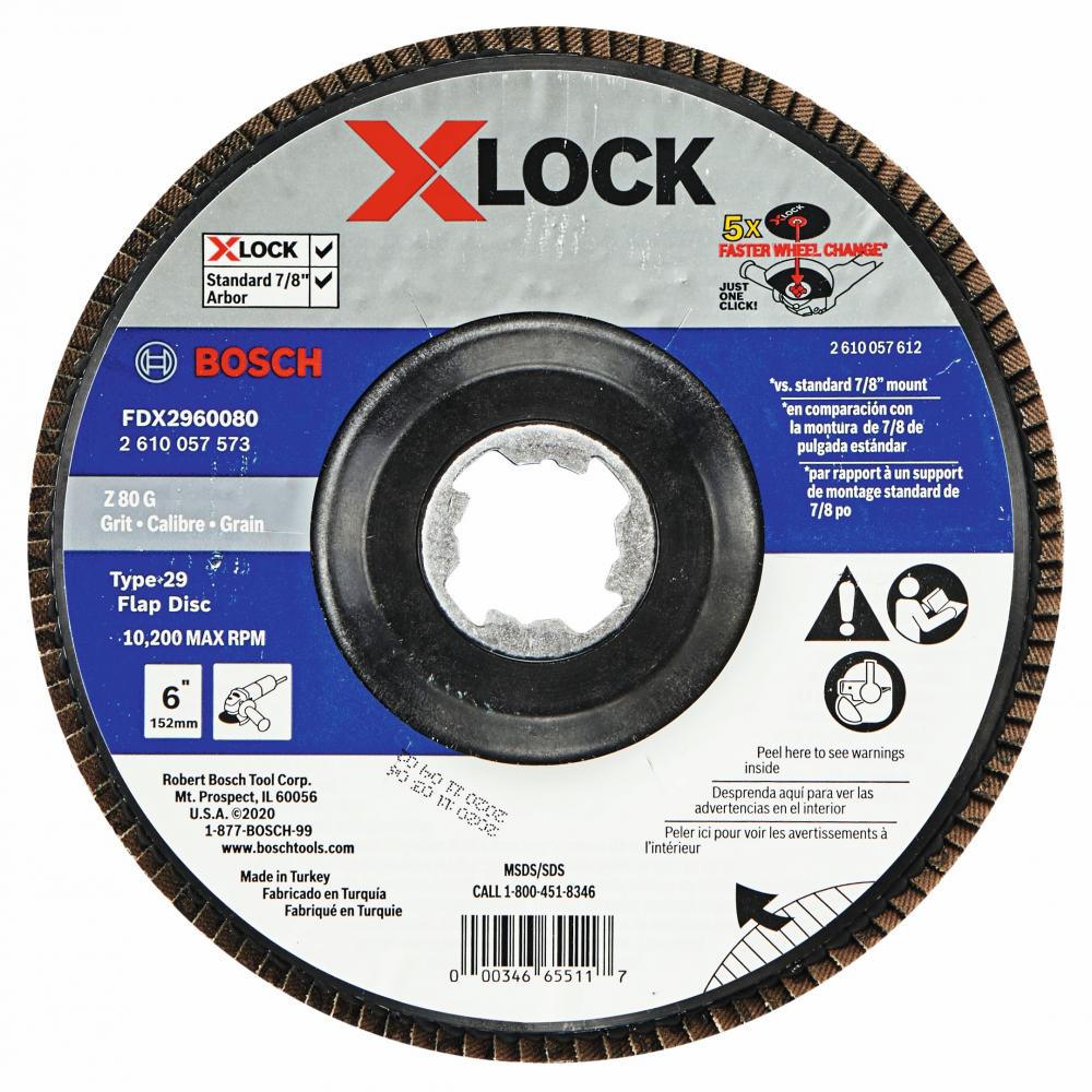 6 In. X-LOCK 80 Grit Flap Disc<span class=' ItemWarning' style='display:block;'>Item is usually in stock, but we&#39;ll be in touch if there&#39;s a problem<br /></span>