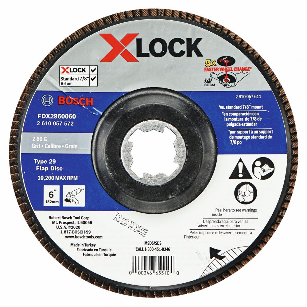 6 In. X-LOCK 60 Grit Flap Disc<span class=' ItemWarning' style='display:block;'>Item is usually in stock, but we&#39;ll be in touch if there&#39;s a problem<br /></span>