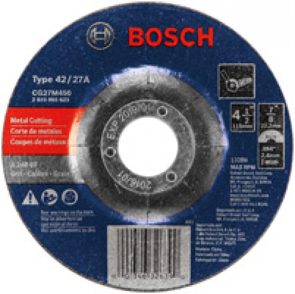 4-1/2&#34; 3/32&#34; 7/8&#34; Arbor Type 27 24 Grit Light Grinding/Metal Cutting Abrasive Wheel<span class='Notice ItemWarning' style='display:block;'>Item has been discontinued<br /></span>