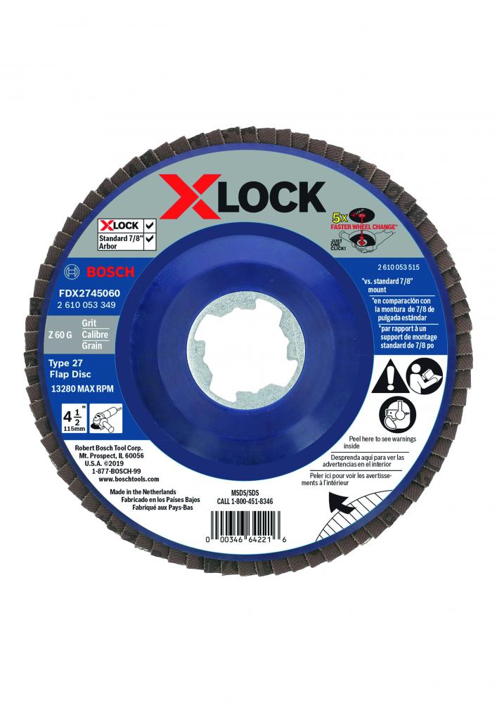 4-1/2 In. X-LOCK 60 Grit Flap Disc<span class=' ItemWarning' style='display:block;'>Item is usually in stock, but we&#39;ll be in touch if there&#39;s a problem<br /></span>