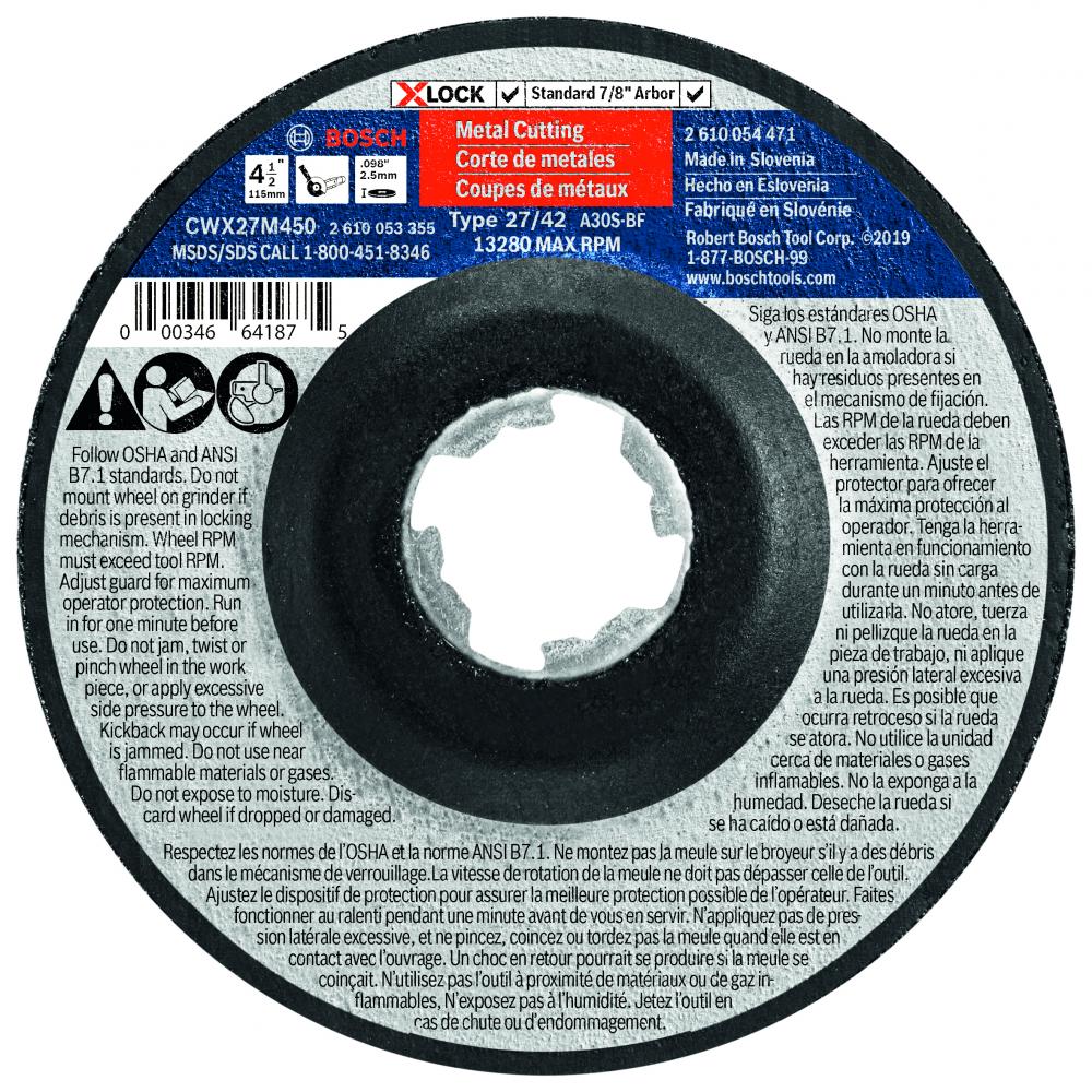 4-1/2 In. X-LOCK Abrasive Wheel<span class=' ItemWarning' style='display:block;'>Item is usually in stock, but we&#39;ll be in touch if there&#39;s a problem<br /></span>