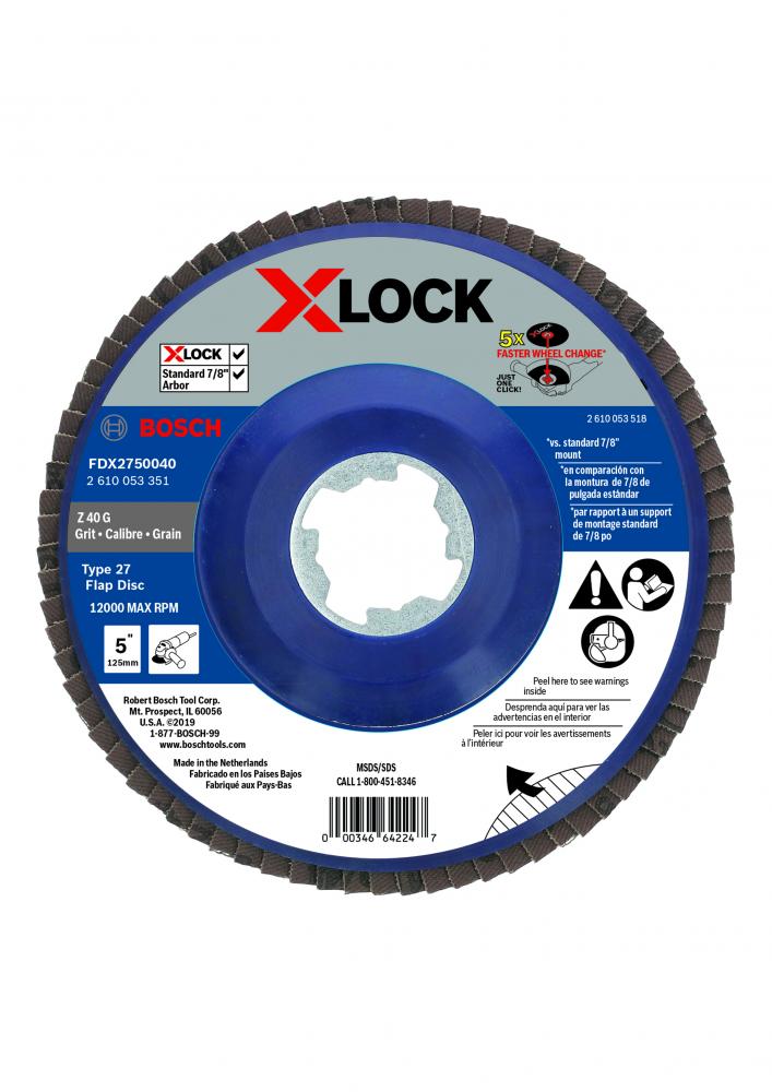 5 In. X-LOCK 40 Grit Flap Disc<span class=' ItemWarning' style='display:block;'>Item is usually in stock, but we&#39;ll be in touch if there&#39;s a problem<br /></span>