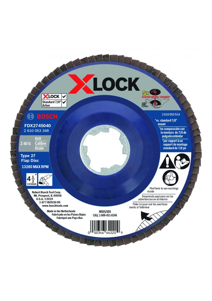 4-12 In. X-LOCK 40 Grit Flap Disc<span class=' ItemWarning' style='display:block;'>Item is usually in stock, but we&#39;ll be in touch if there&#39;s a problem<br /></span>