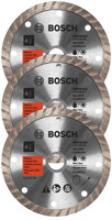 Bosch DB4542SB3 - 3 pc. 4-1/2" Standard Turbo Rim Diamond Blade for Smooth Cuts