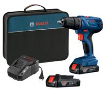 Bosch GSR18V-190B22 - 18 V Compact 1/2" Drill/Driver Kit with (2) 1.5 Ah SlimPack Batteries