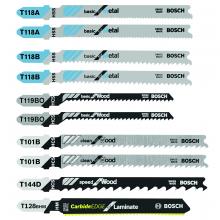 Bosch T10C - 10 pc. Laminate/Wood/Metal T-Shank Jig Saw Blade Set