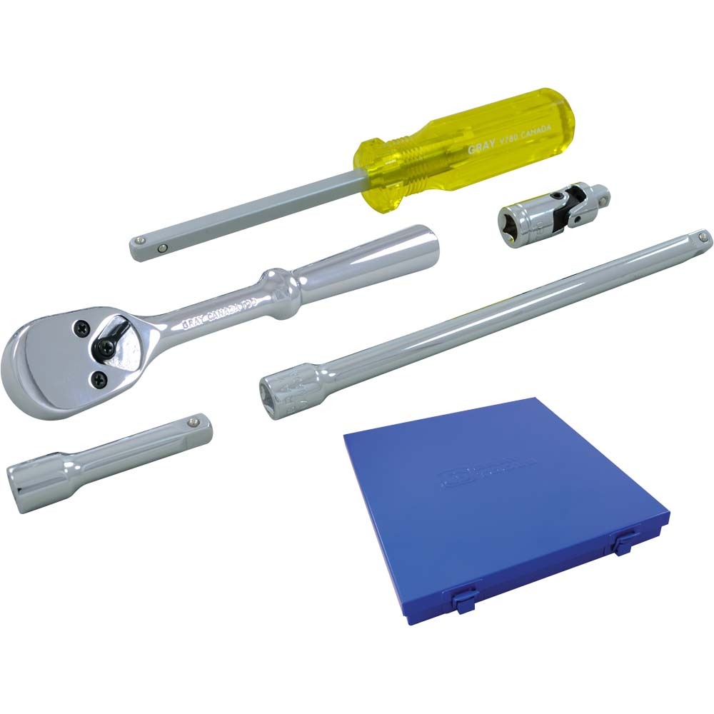 5 Piece 1/4&#34; Drive Chrome, Ratchet & Attachments Set<span class='Notice ItemWarning' style='display:block;'>Item has been discontinued<br /></span>