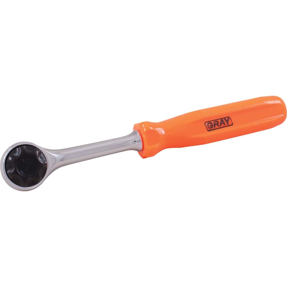 1/4&#34; Drive 72 Tooth Reversible Round Head Ratchet, Screwdriver Handle, 6-1/4&#34; Long<span class=' ItemWarning' style='display:block;'>Item is usually in stock, but we&#39;ll be in touch if there&#39;s a problem<br /></span>