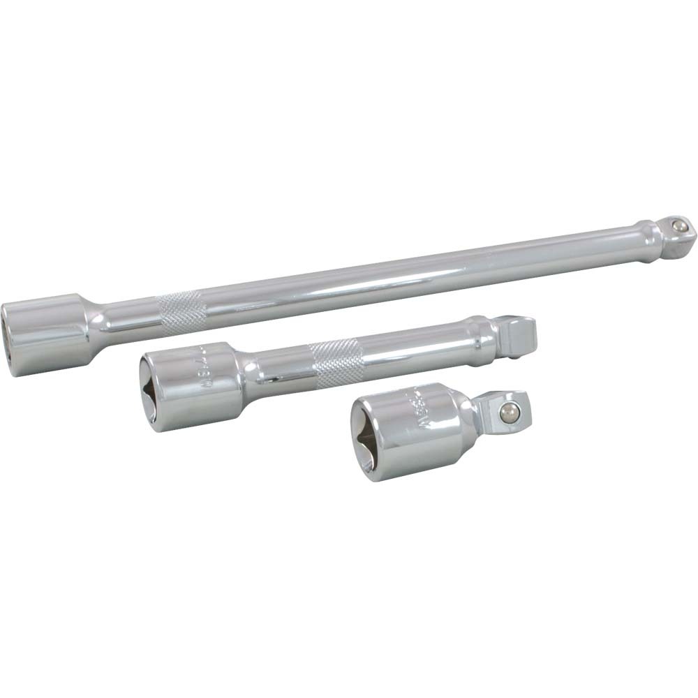 3 Piece 1/2&#34; Drive Chrome Wobble Extension Set, 2&#34;, 5&#34; & 10&#34;<span class=' ItemWarning' style='display:block;'>Item is usually in stock, but we&#39;ll be in touch if there&#39;s a problem<br /></span>