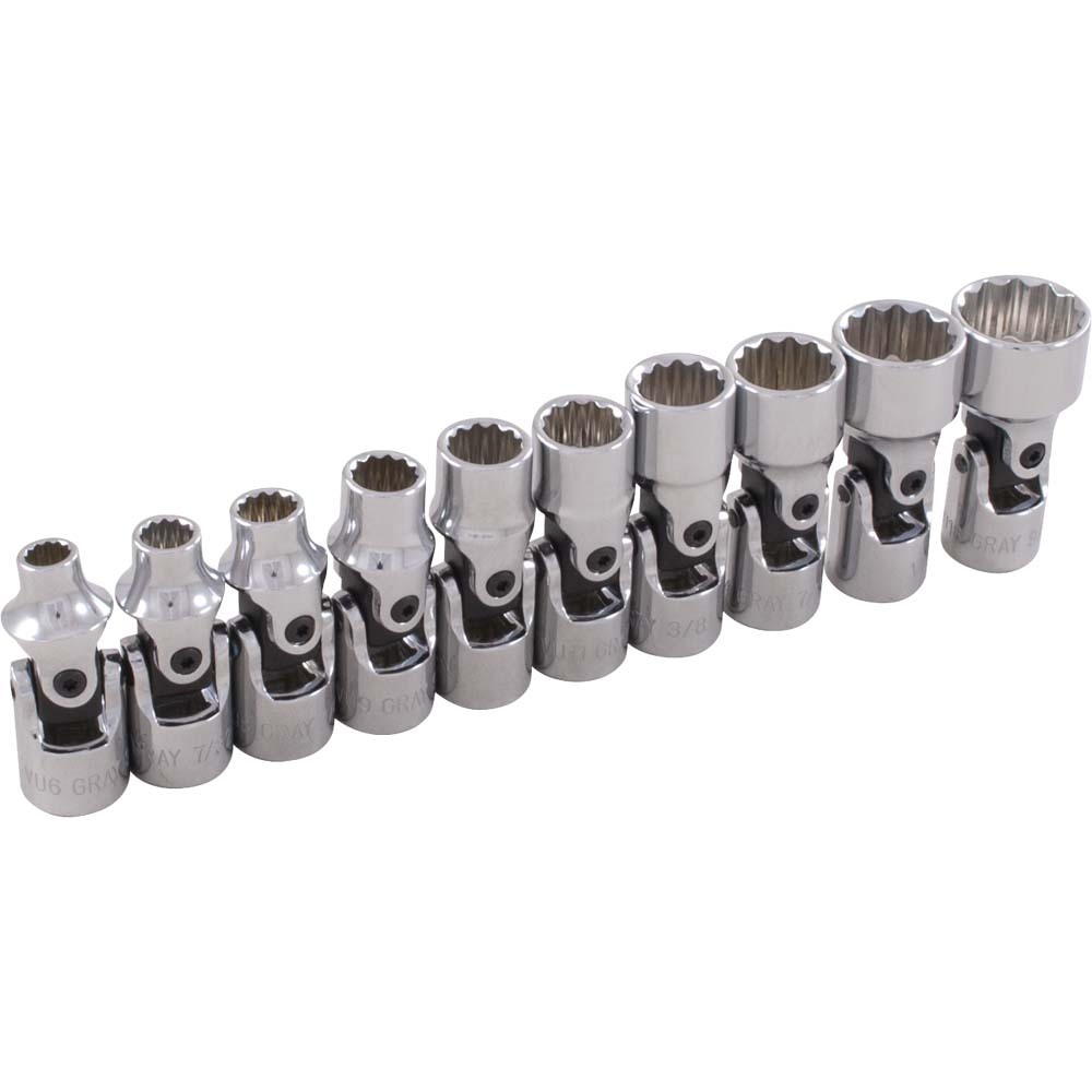 10 Piece 1/4&#34; Drive, 12 Point SAE Standard, Universal Joint Socket Set, 3/16&#34; - 9/16&#34;<span class=' ItemWarning' style='display:block;'>Item is usually in stock, but we&#39;ll be in touch if there&#39;s a problem<br /></span>