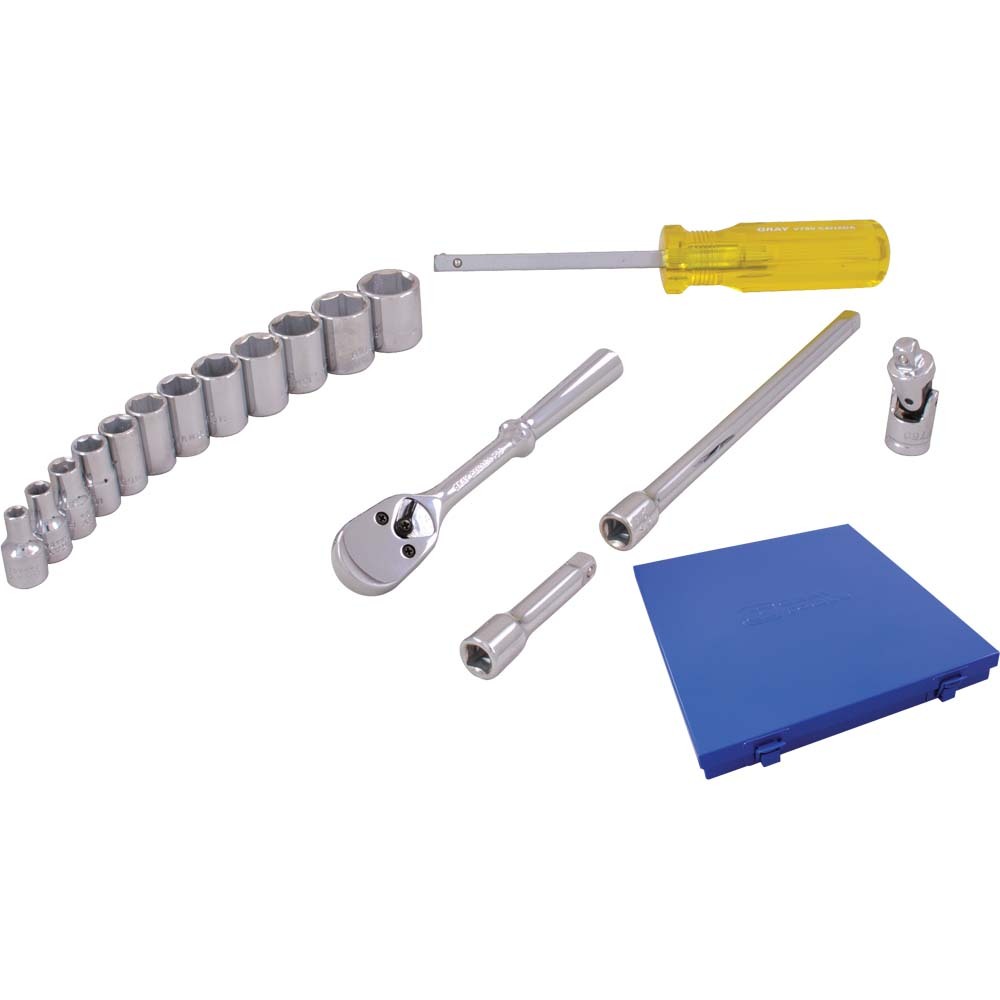 17 Piece 1/4&#34; Drive, 6 Point Metric Standard, Chrome Socket & Attachment Set<span class=' ItemWarning' style='display:block;'>Item is usually in stock, but we&#39;ll be in touch if there&#39;s a problem<br /></span>