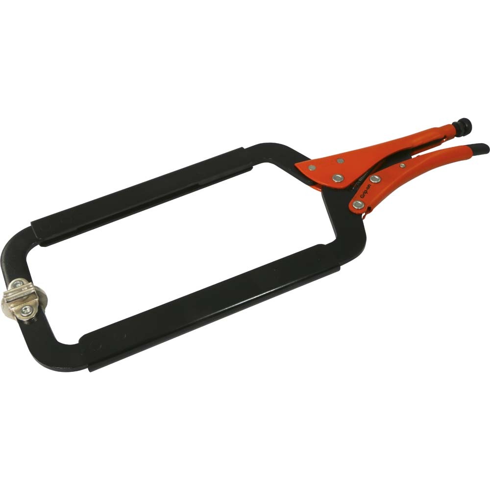 18&#34; Locking C-clamp Plier, With Swivel Pads, 9-7/16&#34; Jaw Opening<span class=' ItemWarning' style='display:block;'>Item is usually in stock, but we&#39;ll be in touch if there&#39;s a problem<br /></span>