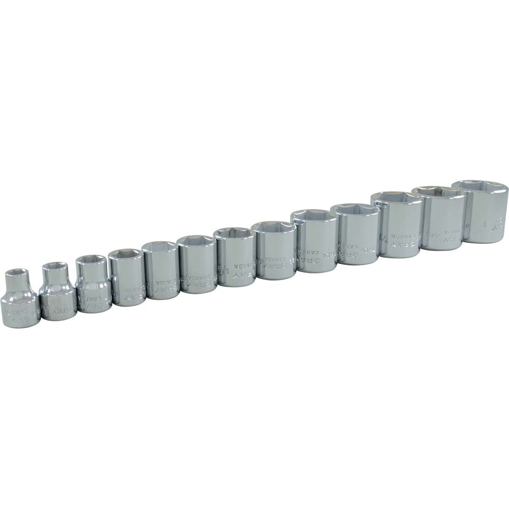 13 Piece 3/8&#34; Drive 6 Point SAE, Standard Chrome Socket Set, 1/4&#34; - 1&#34;<span class=' ItemWarning' style='display:block;'>Item is usually in stock, but we&#39;ll be in touch if there&#39;s a problem<br /></span>