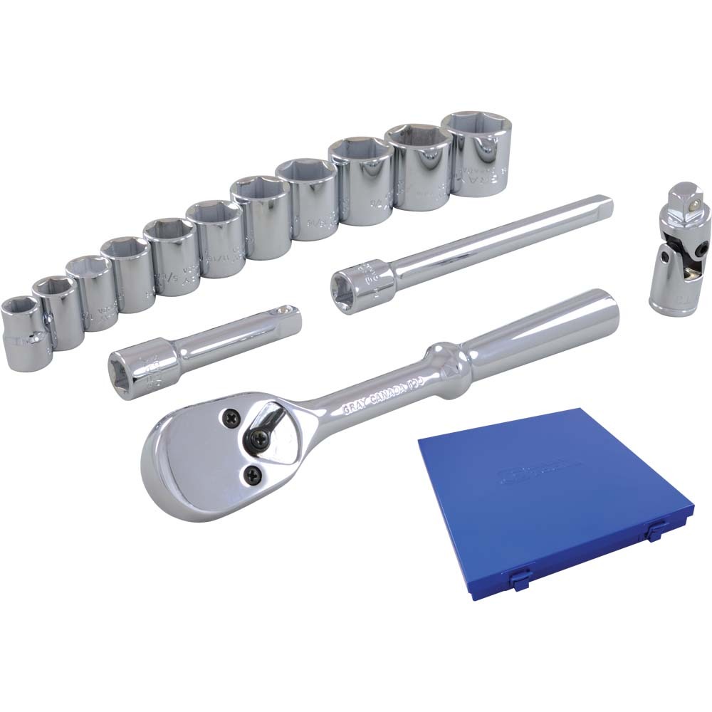 15 Piece 3/8&#34; Drive 6 Point SAE, Standard Chrome Socket & Attachment Set<span class=' ItemWarning' style='display:block;'>Item is usually in stock, but we&#39;ll be in touch if there&#39;s a problem<br /></span>