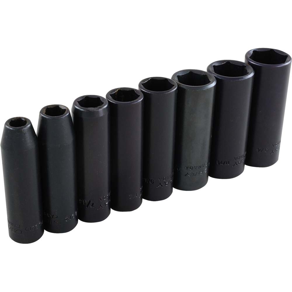 8 Piece 3/8&#34; Drive 6 Point SAE, Deep Impact Socket Set, 5/16&#34; - 3/4&#34;<span class=' ItemWarning' style='display:block;'>Item is usually in stock, but we&#39;ll be in touch if there&#39;s a problem<br /></span>