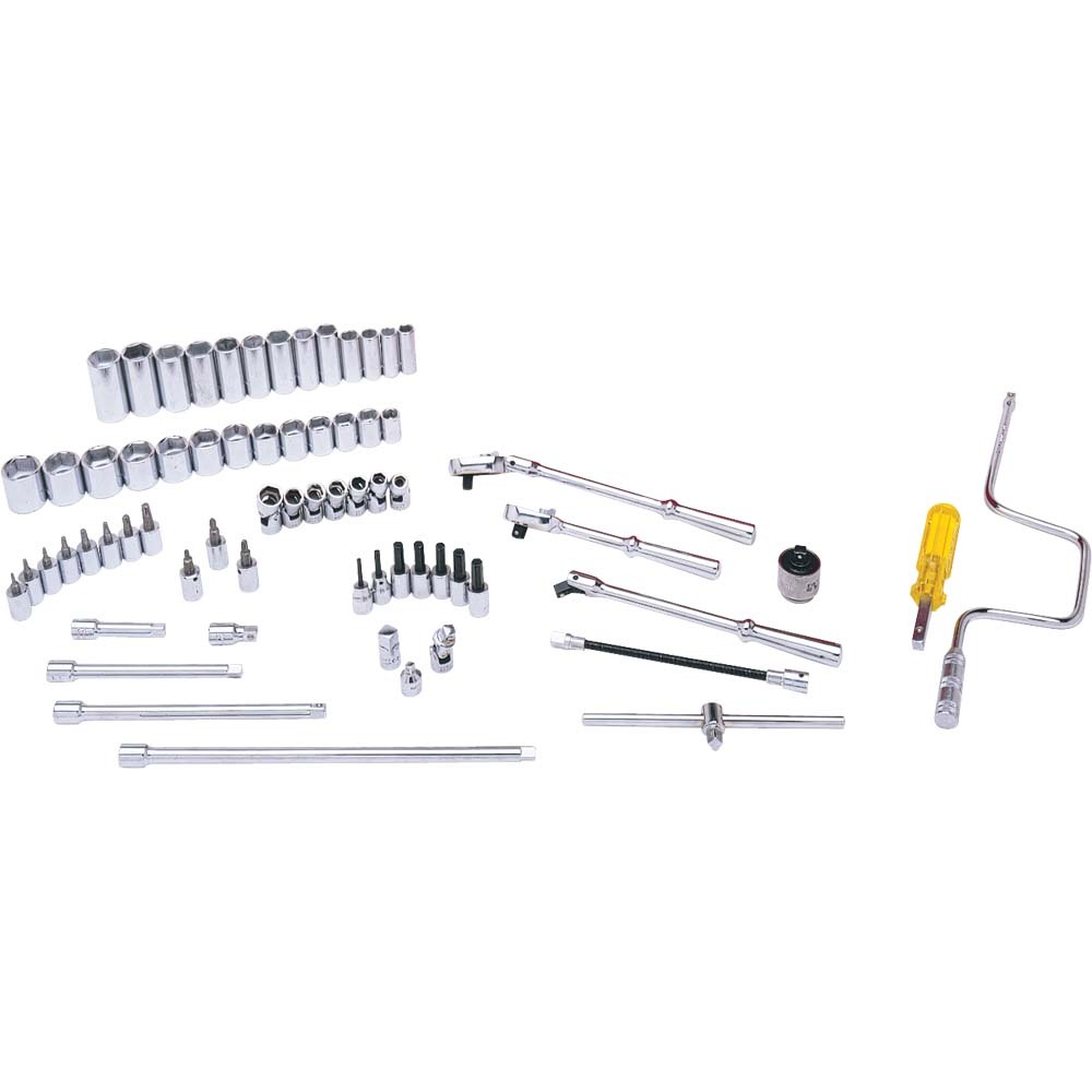 68 Piece 3/8&#34; Drive 6 Point SAE, Chrome Socket & Attachment Set, Tools Only<span class='Notice ItemWarning' style='display:block;'>Item has been discontinued<br /></span>