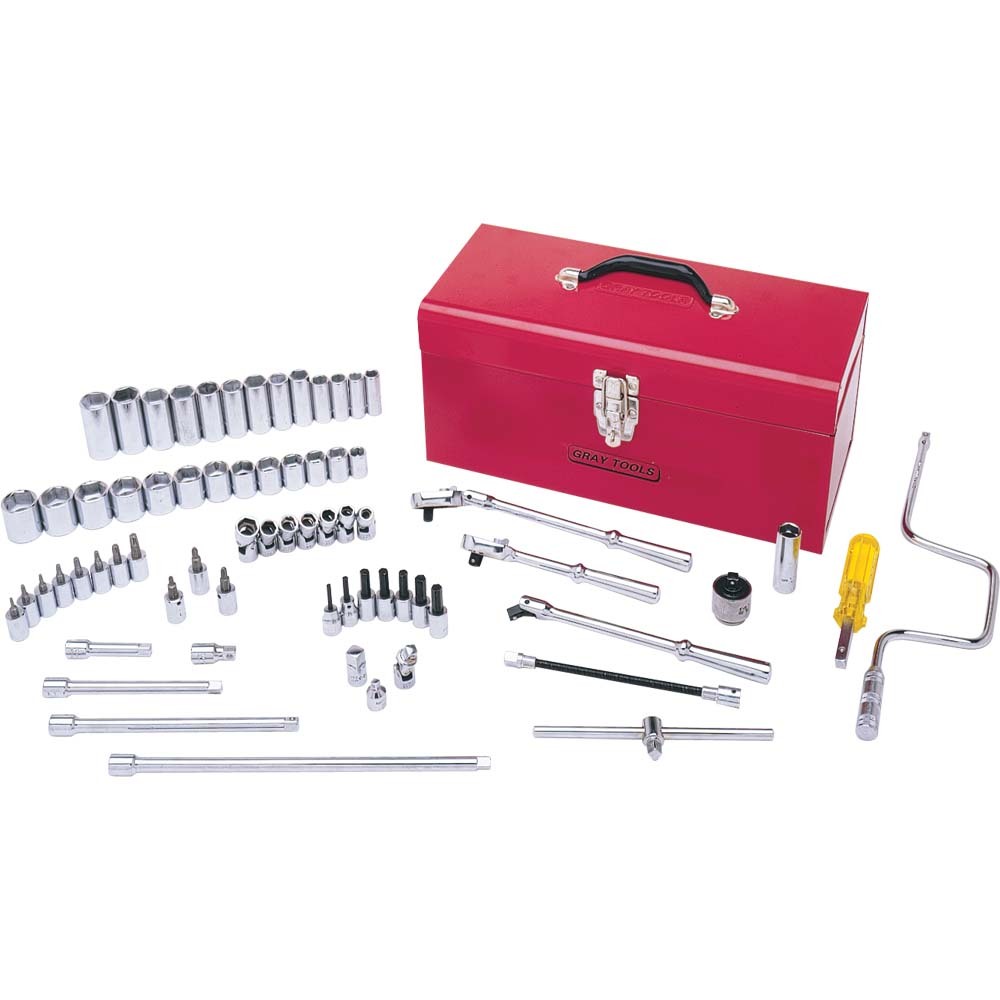 68 Piece 3/8&#34; Drive 6 Point SAE, Chrome Socket & Attachment Set, With Hand Box<span class='Notice ItemWarning' style='display:block;'>Item has been discontinued<br /></span>