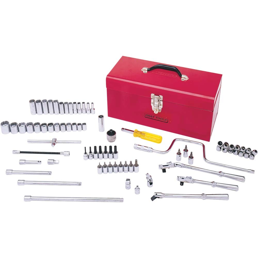 68 Piece 3/8&#34; Drive 12 Point SAE, Chrome Socket & Attachment Set, With Hand Box<span class='Notice ItemWarning' style='display:block;'>Item has been discontinued<br /></span>