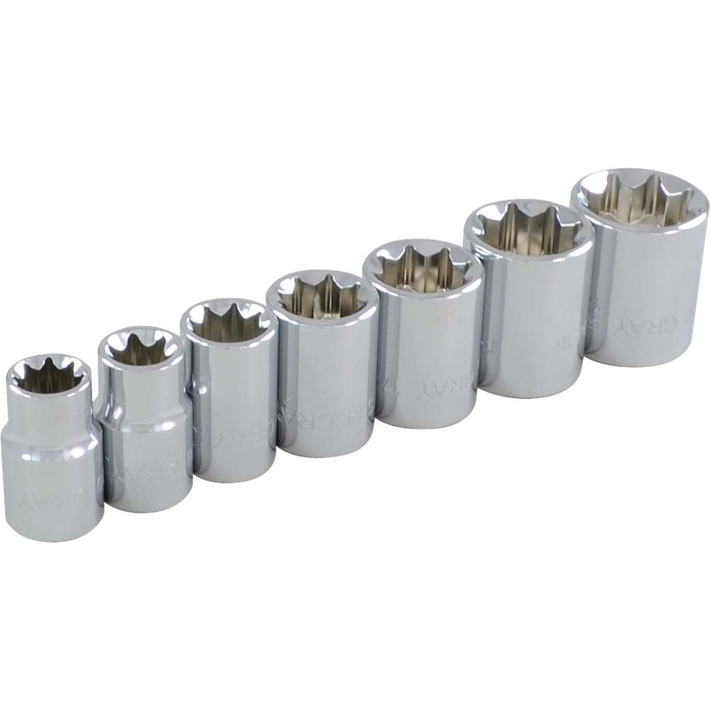 7 Piece 3/8&#34; Drive 8 Point SAE, Standard Chrome Socket Set, 1/4&#34; - 5/8&#34;<span class=' ItemWarning' style='display:block;'>Item is usually in stock, but we&#39;ll be in touch if there&#39;s a problem<br /></span>