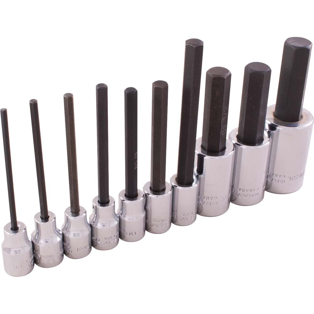 10 Piece 3/8&#34; & 1/2&#34; Drive SAE, Standard & Extra Long Hex Head Socket Set<span class=' ItemWarning' style='display:block;'>Item is usually in stock, but we&#39;ll be in touch if there&#39;s a problem<br /></span>