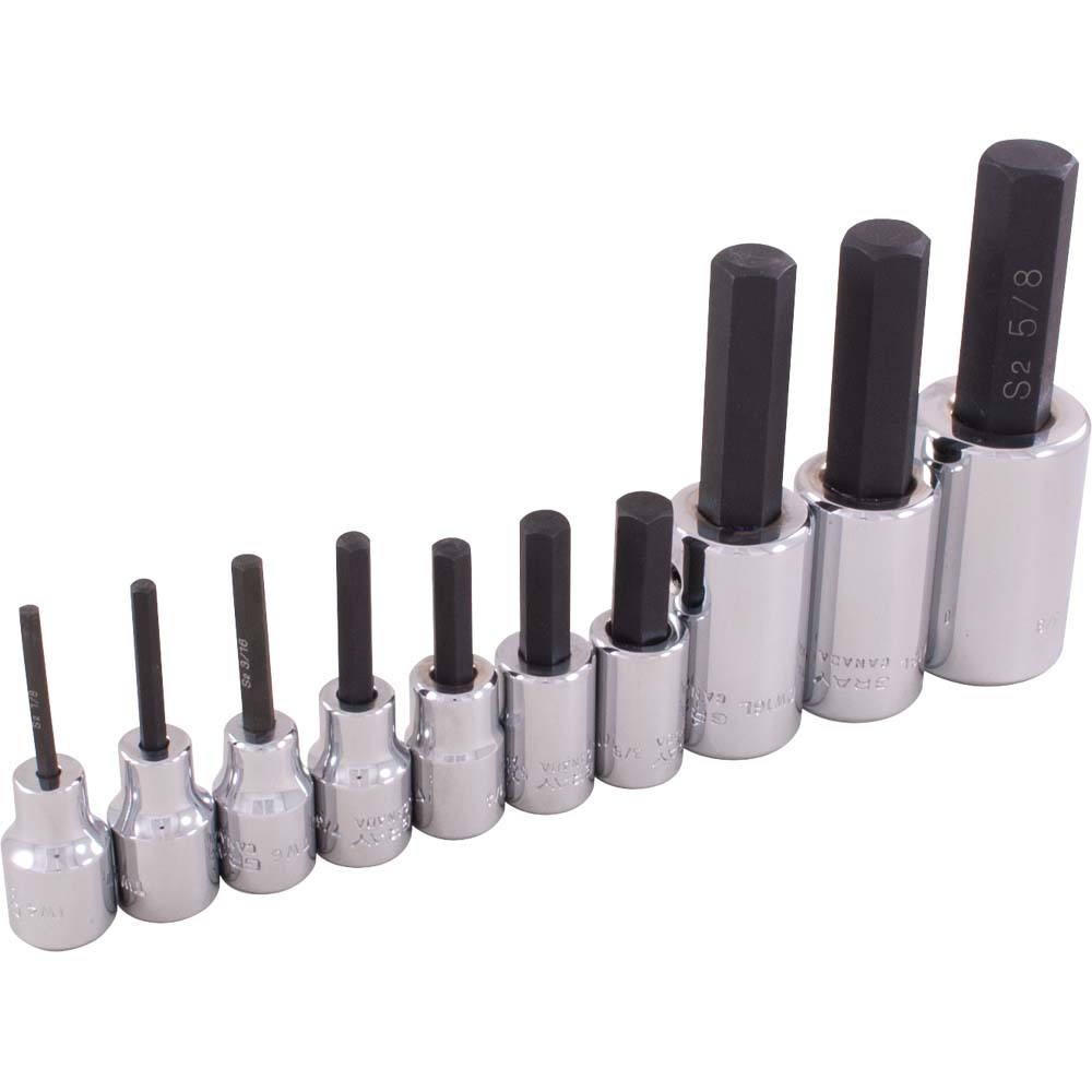 10 Piece 3/8&#34; & 1/2&#34; Drive SAE, Standard Hex Head Socket Set<span class=' ItemWarning' style='display:block;'>Item is usually in stock, but we&#39;ll be in touch if there&#39;s a problem<br /></span>