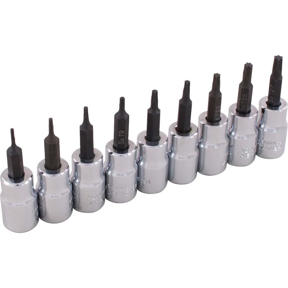 9 Piece 3/8&#34; Drive Torx Head Socket Set, T6 - T27<span class=' ItemWarning' style='display:block;'>Item is usually in stock, but we&#39;ll be in touch if there&#39;s a problem<br /></span>