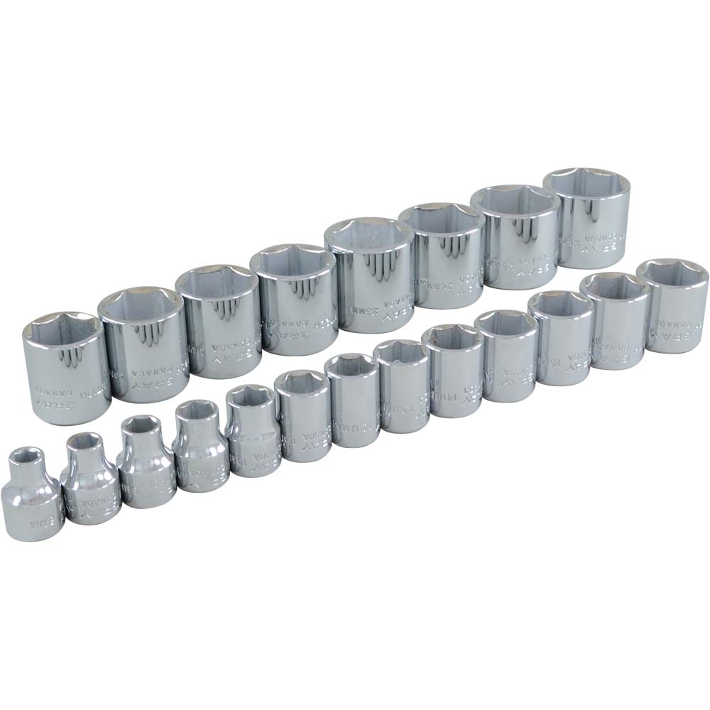 21 Piece 3/8&#34; Drive 6 Point Metric, Standard Chrome Socket Set, 6mm - 26mm<span class=' ItemWarning' style='display:block;'>Item is usually in stock, but we&#39;ll be in touch if there&#39;s a problem<br /></span>