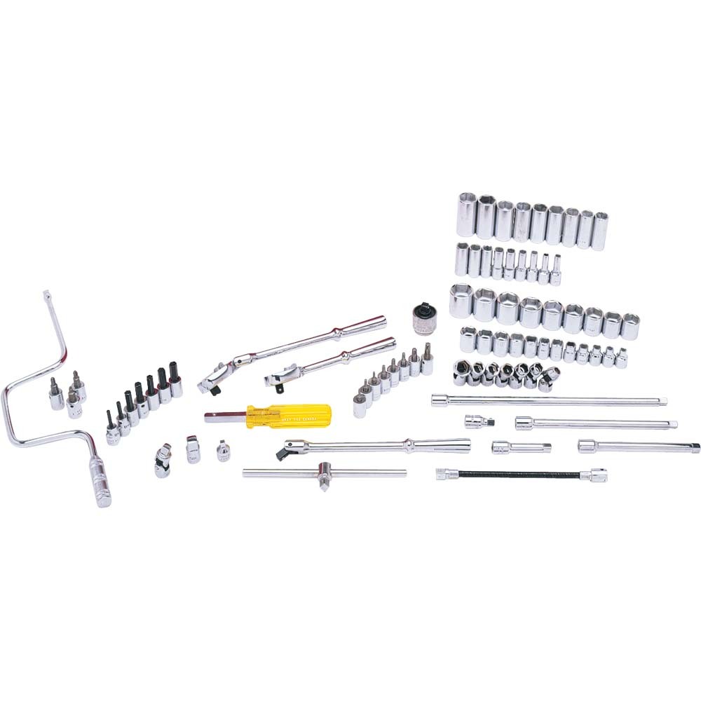 81 Piece 3/8&#34; Drive 6 Point Metric, Chrome Socket & Attachment Set, Tools Only<span class='Notice ItemWarning' style='display:block;'>Item has been discontinued<br /></span>