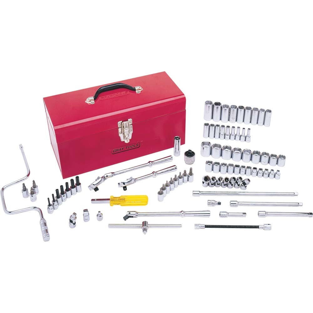 81 Piece 3/8&#34; Drive 6 Point Metric, Chrome Socket & Attachment Set, With Hand Box<span class='Notice ItemWarning' style='display:block;'>Item has been discontinued<br /></span>