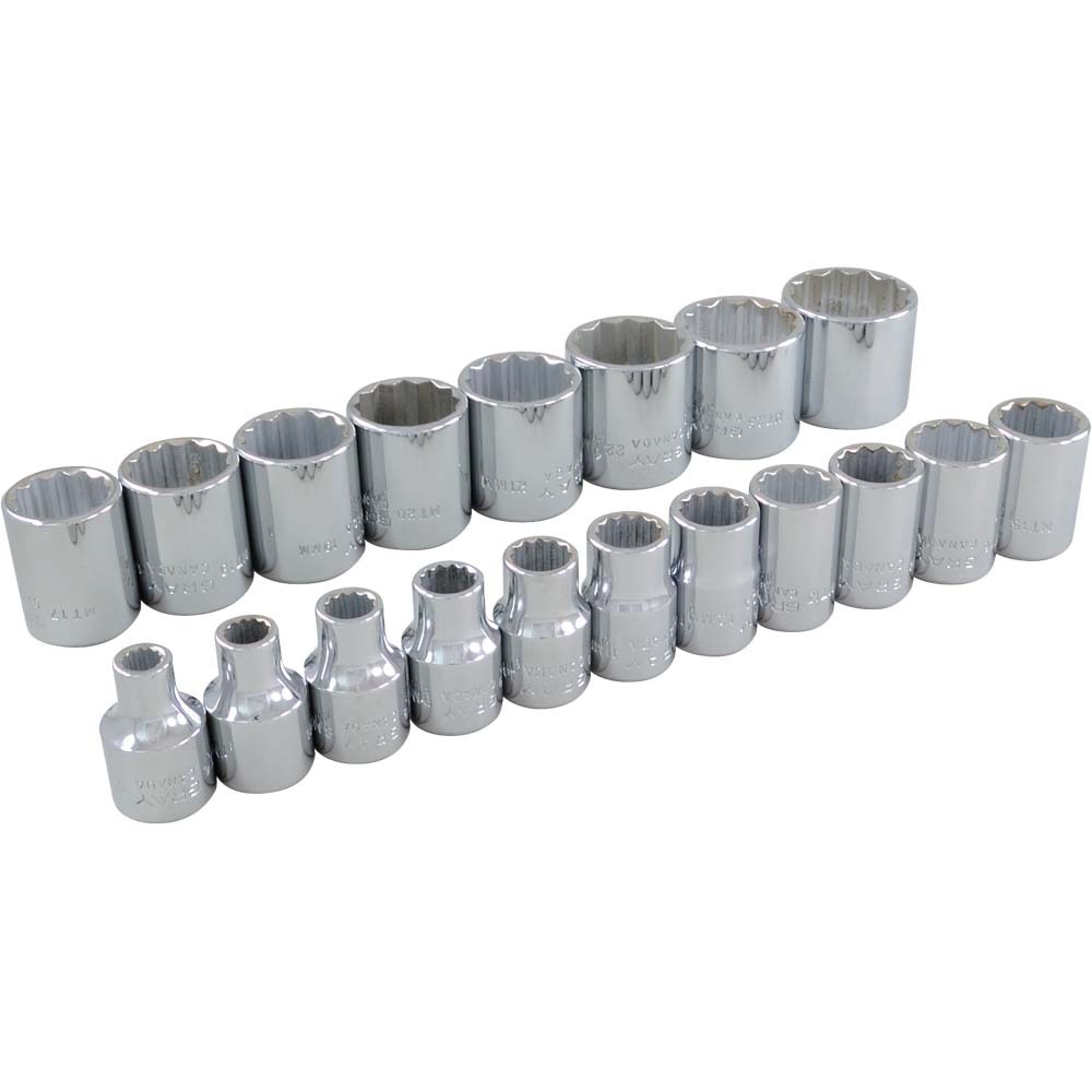 19 Piece 3/8&#34; Drive 12 Point Metric, Standard Chrome Socket Set, 6mm - 26mm<span class=' ItemWarning' style='display:block;'>Item is usually in stock, but we&#39;ll be in touch if there&#39;s a problem<br /></span>