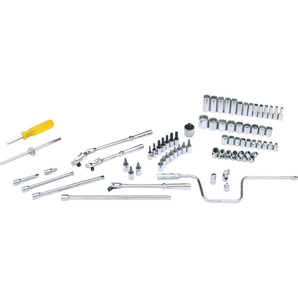 75 Piece 3/8&#34; Drive 12 Point Metric, Chrome Socket & Attachment Set, Tools Only<span class='Notice ItemWarning' style='display:block;'>Item has been discontinued<br /></span>