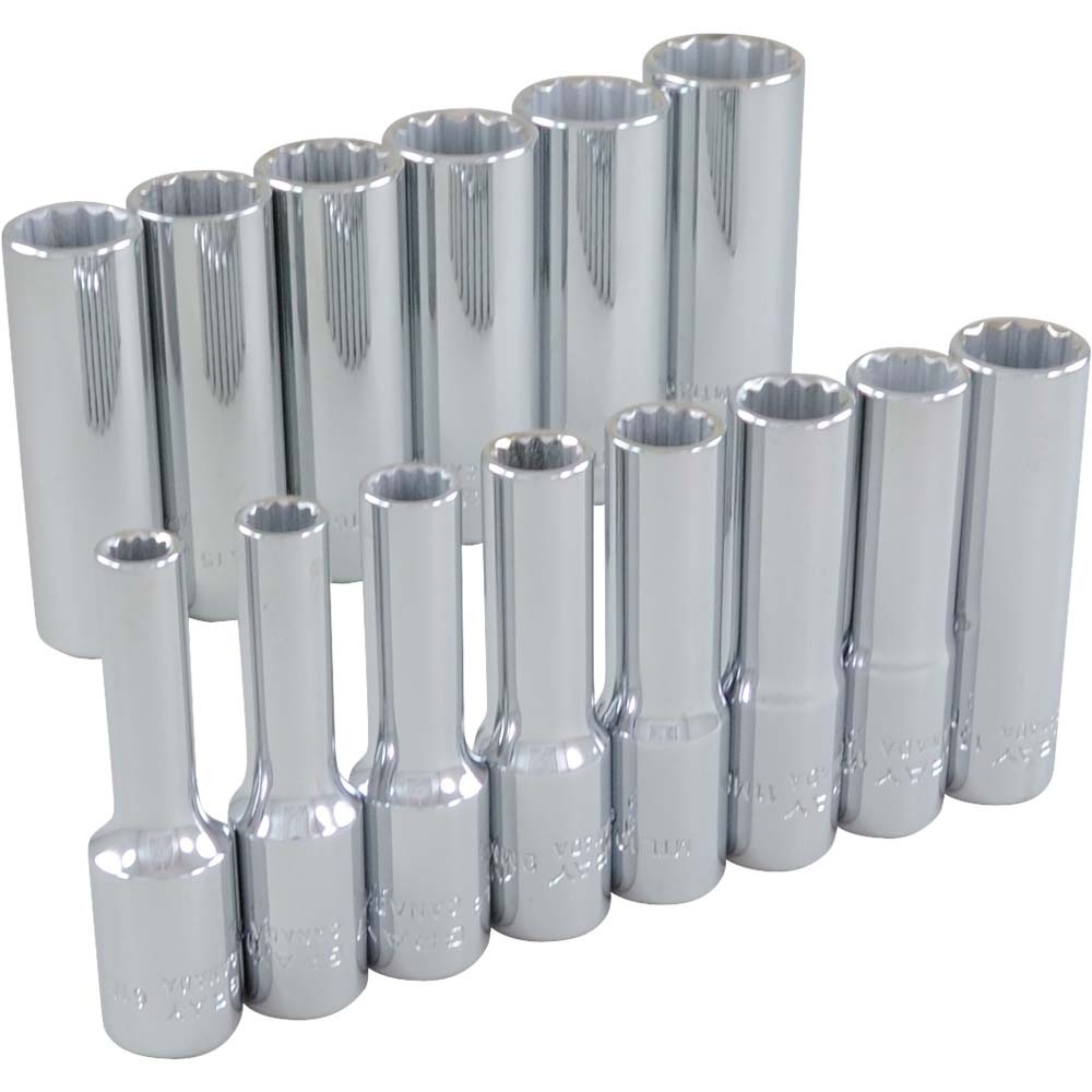 14 Piece 3/8&#34; Drive 12 Point Metric, Deep Chrome Socket Set, 6mm - 19mm<span class=' ItemWarning' style='display:block;'>Item is usually in stock, but we&#39;ll be in touch if there&#39;s a problem<br /></span>