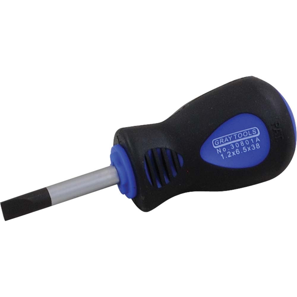 Slotted Stubby Screwdriver With Comfort Grip, 1-1/2&#34; Blade Length, .031 X 1/4&#34; Tip<span class=' ItemWarning' style='display:block;'>Item is usually in stock, but we&#39;ll be in touch if there&#39;s a problem<br /></span>